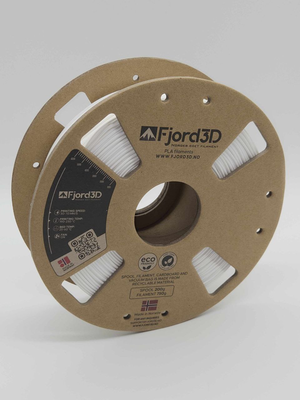 Fjord3D - filament laget i Norge - PLA, ABS, PETG